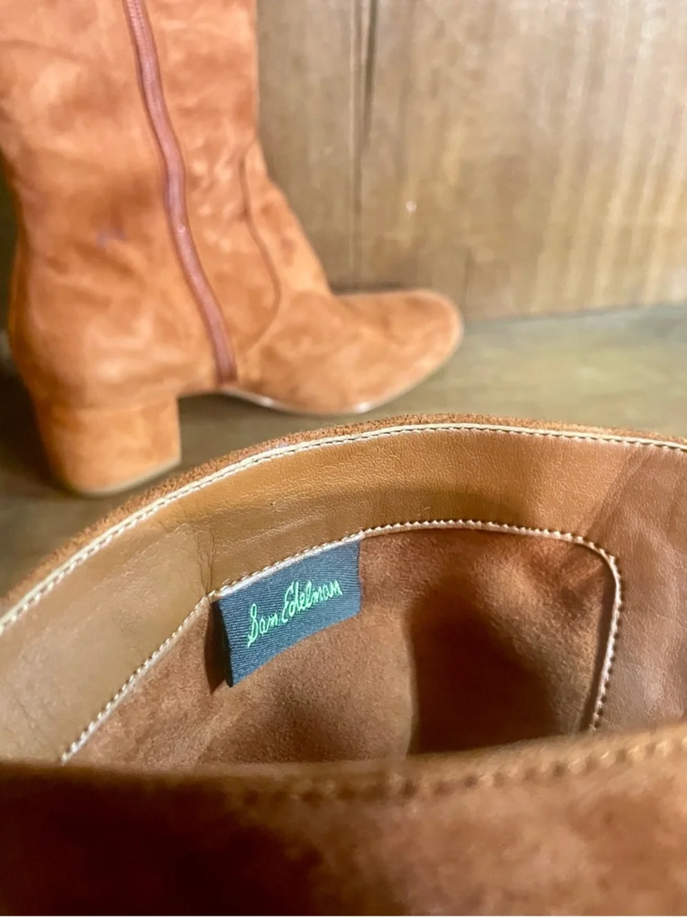 Sam Edelman Over-the-Knee Suede Boots in Cognac